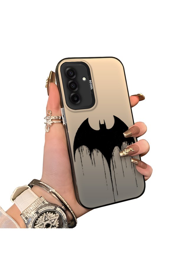 Samsung Galaxy A26 Compatible Acrylic Hard Back Panel Silicone Edged Phone Case with Batman Pattern