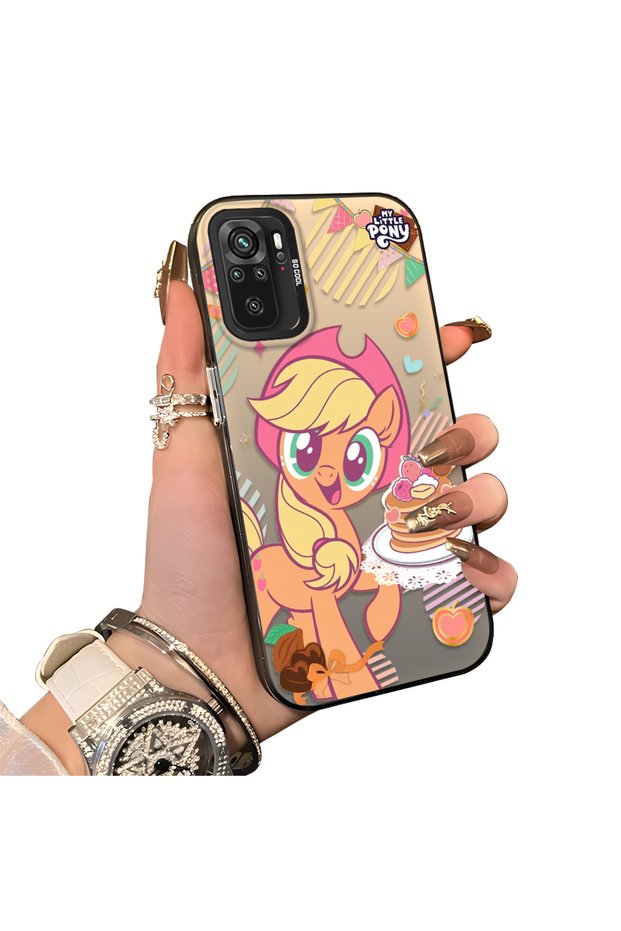 Phone Case for Xiaomi Redmi Note 10 4G/Note 10S Compatible with Acrylic Hard Back Panel Silicon Edges Applejack Pattern