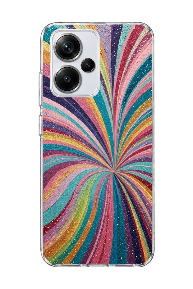 Redmi Note 13 Pro Plus 5g Compatible Transparent Phone Case with Colorful Beam Printed Pattern