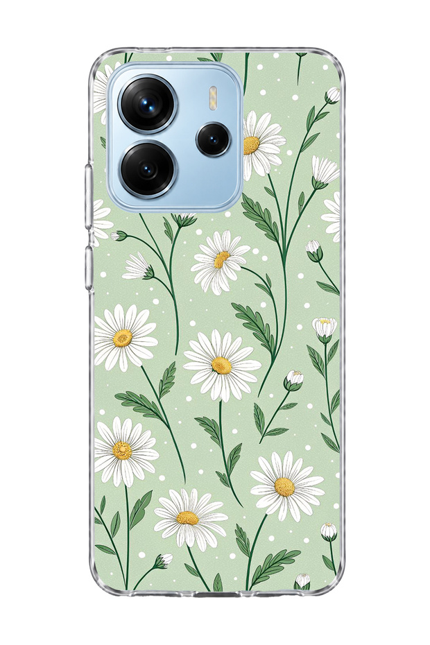 Redmi Note 14 4g Compatible Lightning and Heart Printed Transparent Phone Case