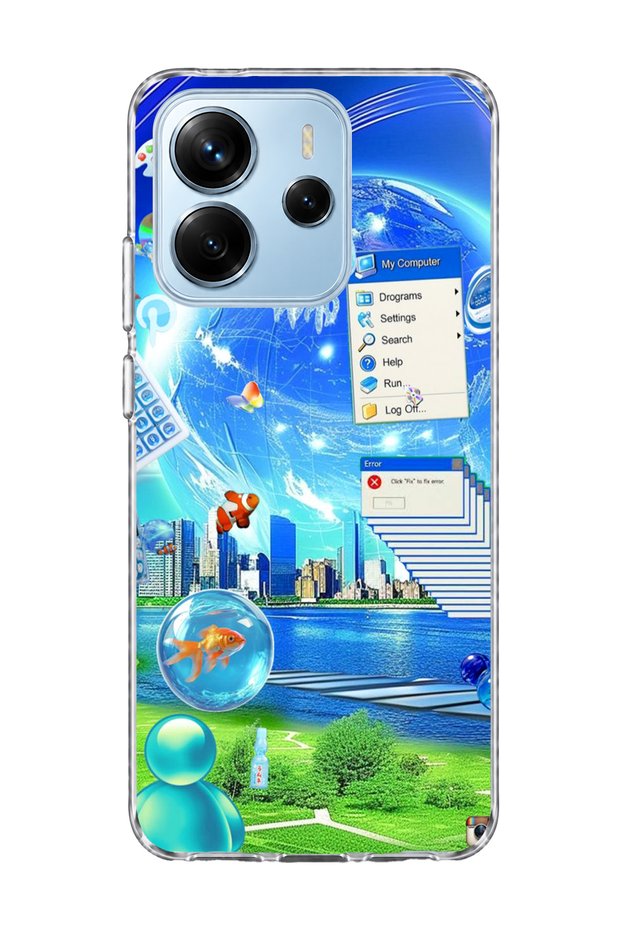 Redmi Note 14 4g Compatible Cats Blue Sky Printed Transparent Phone Case