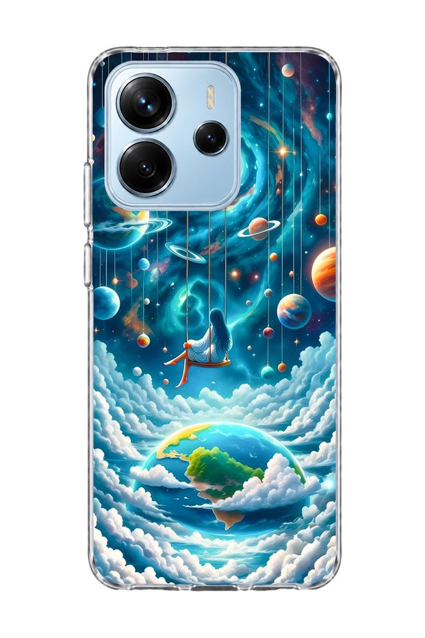 Redmi Note 14 4g Compatible Flip Phone Nature Printed Transparent Phone Case