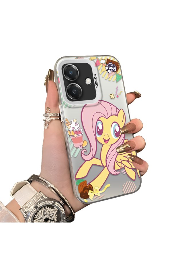 Fluttershy Pattern Phone Case for Oppo A3/A3X 4G/5G Compatible Acrylic Hard Back Panel with Silicone Edges