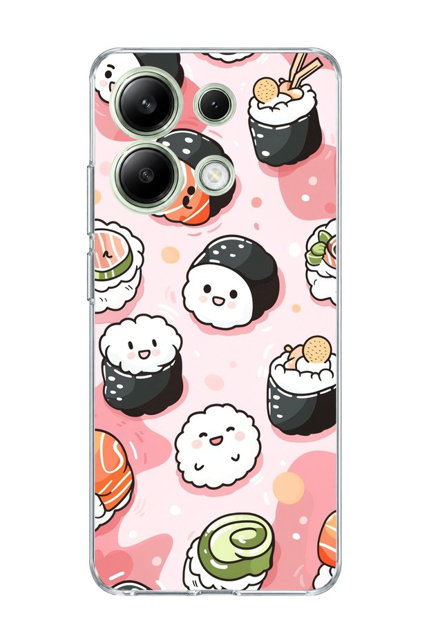 Redmi Note 13 4g Compatible Cute Sushi Printed Transparent Phone Case