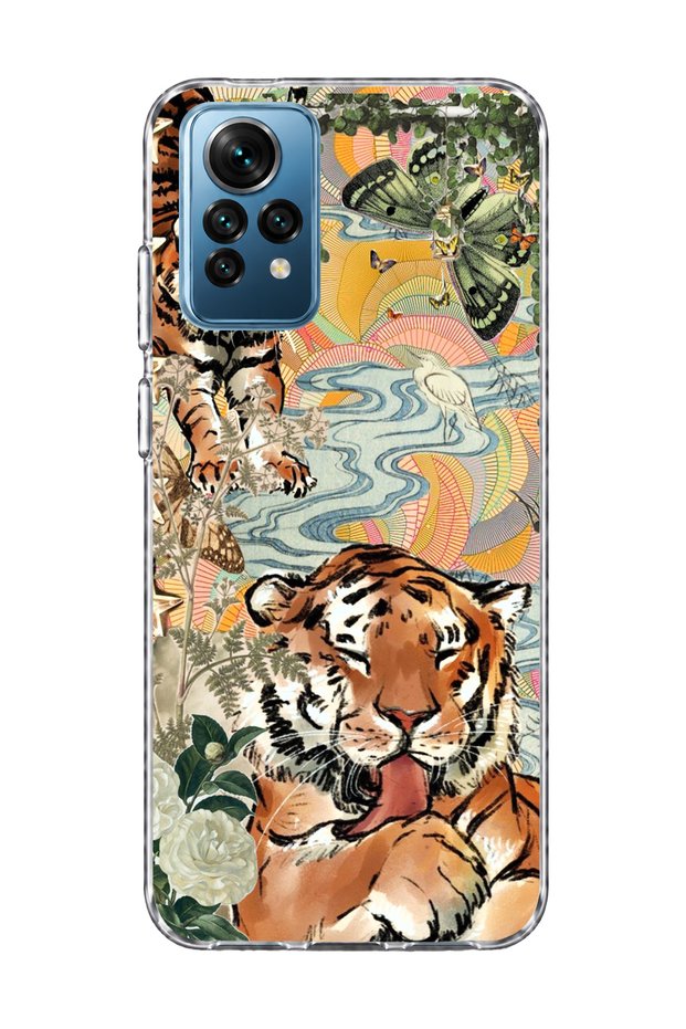 Redmi Note 12 Pro 4g Compatible Tiger Oriental Printed Transparent Phone Case