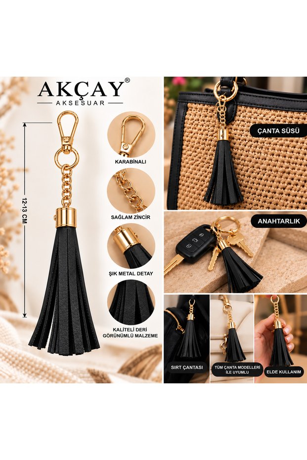 Keychain Leather Tassel Bag Ornament Keychain