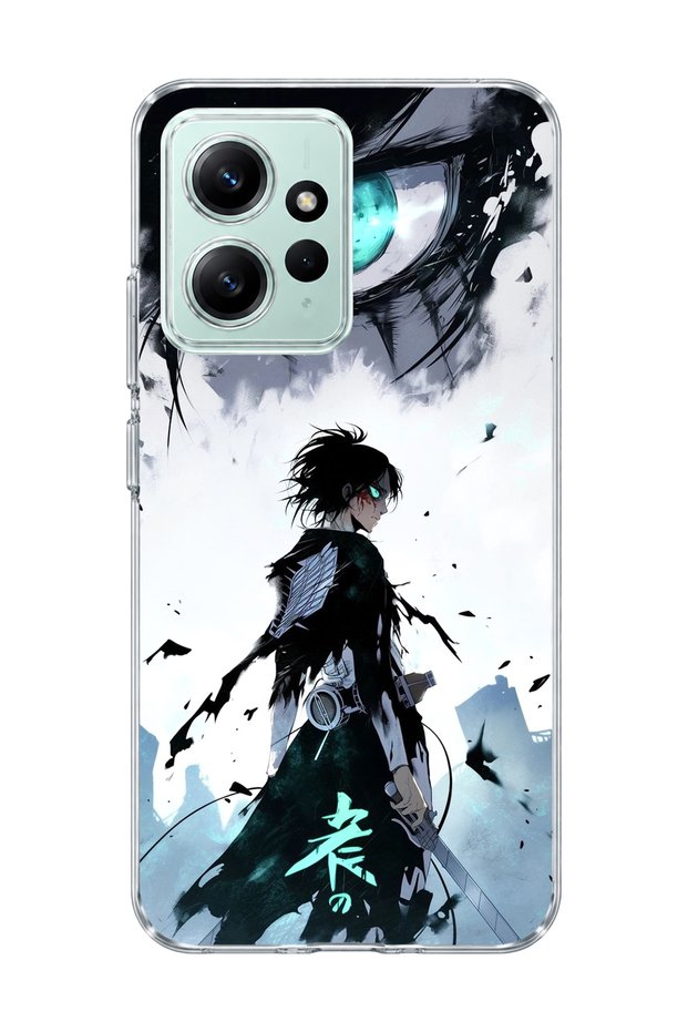Redmi Note 12 4g Compatible Anime Turquoise Eye Printed Transparent Phone Case