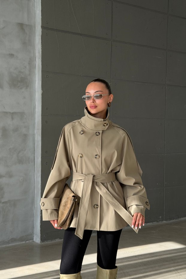TRENCH COAT WITH EPAULETTE DETAIL