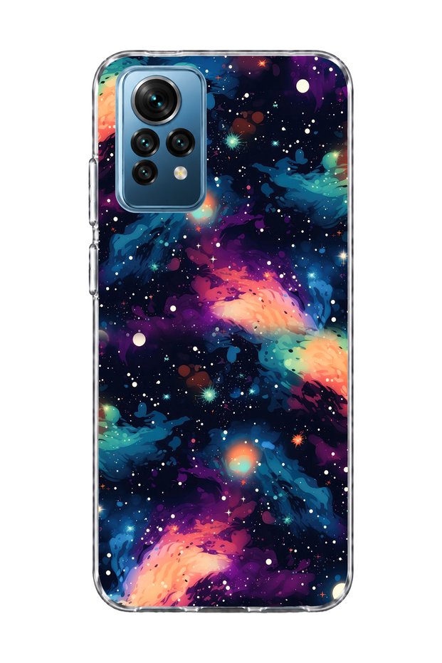 Redmi Note 12 Pro 4g Compatible Colorful Galaxy Printed Transparent Phone Case