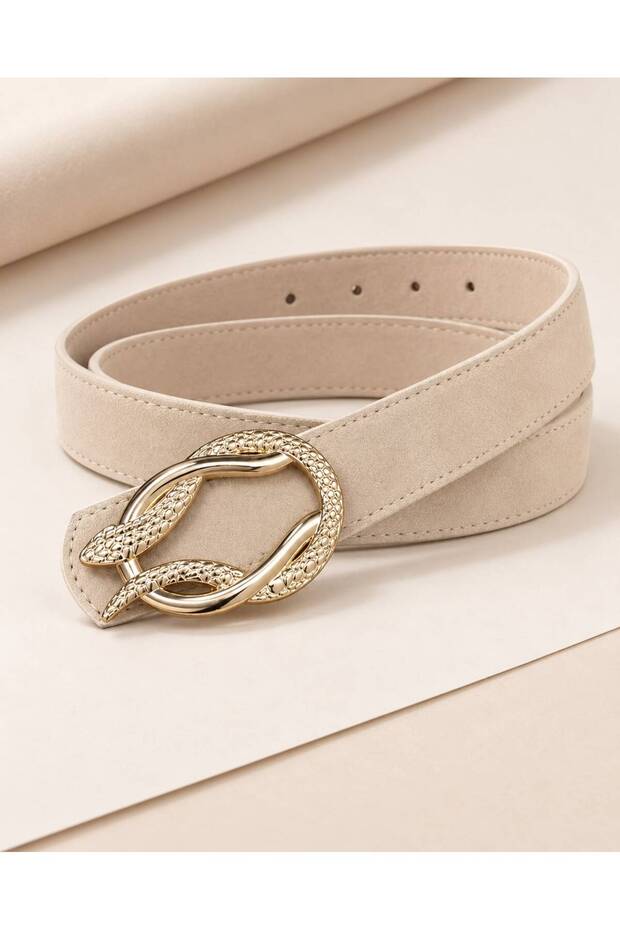 Suede Leather Women's Trouser Belt with Gold Snake Buckle, Jacket Belt, Dress Belt, Shirt Belt