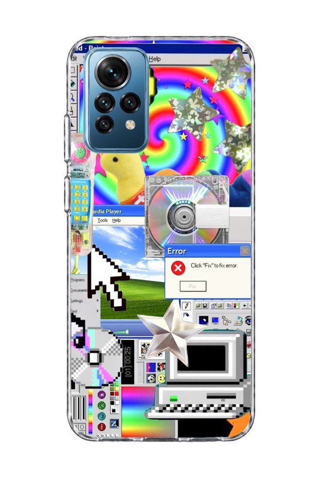Redmi Note 12 Pro 4g Compatible Rainbow Old Computer Printed Transparent Phone Case