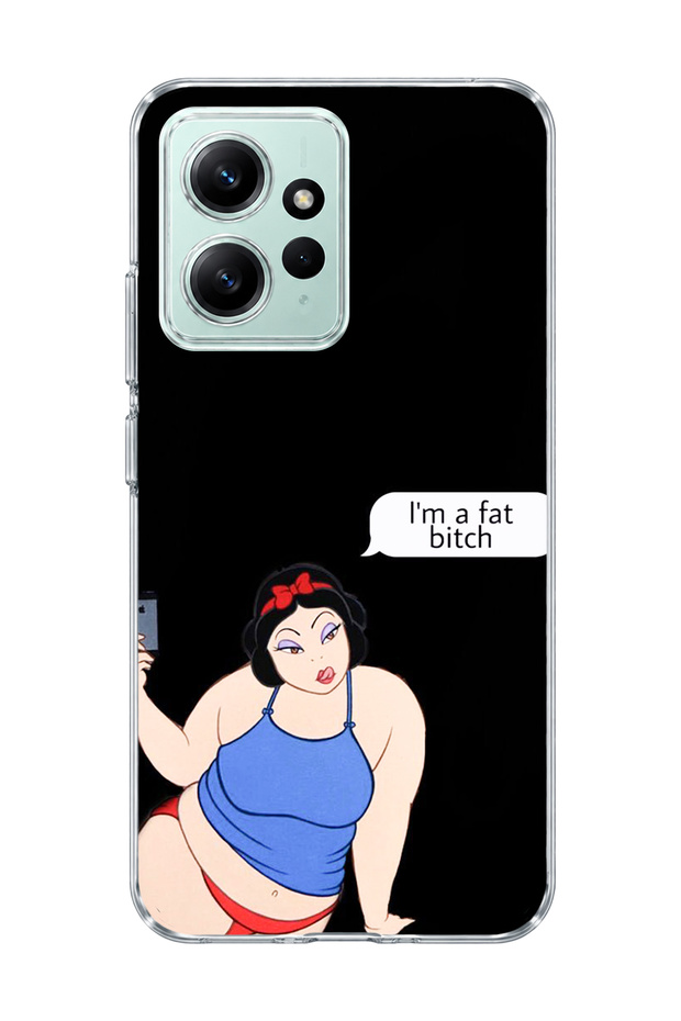 Redmi Note 12 4g Compatible Funny Princess Black Printed Transparent Phone Case
