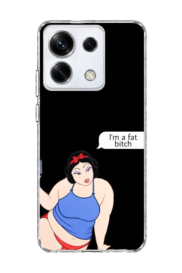 Redmi Note 13 Pro 5g Compatible Funny Princess Black Printed Transparent Phone Case