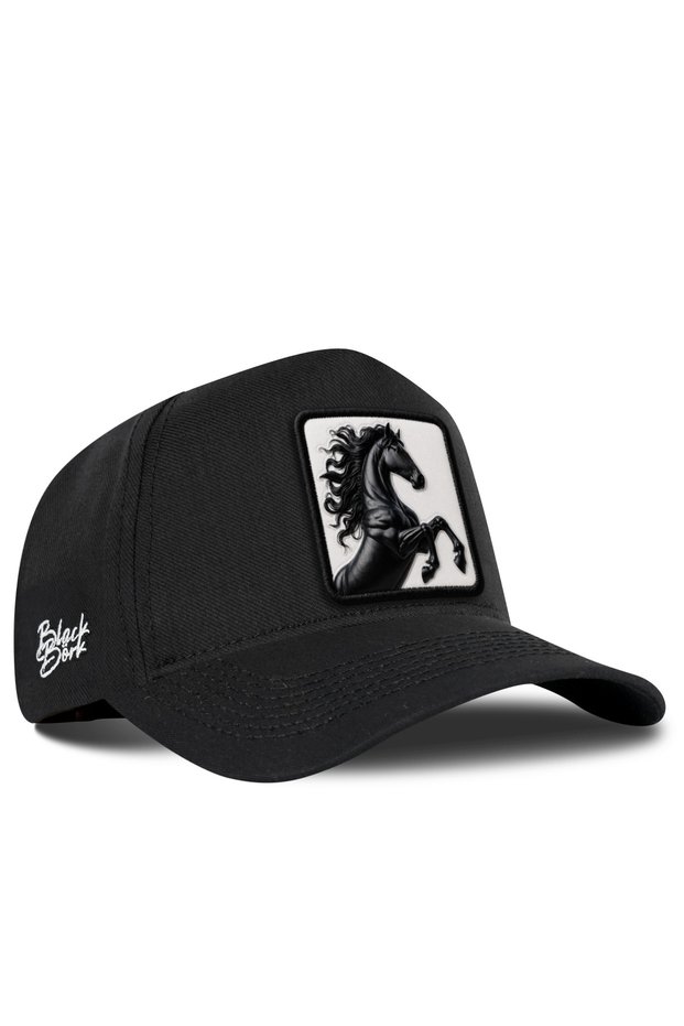 Horse Logo Cordura Black Baseball Cap