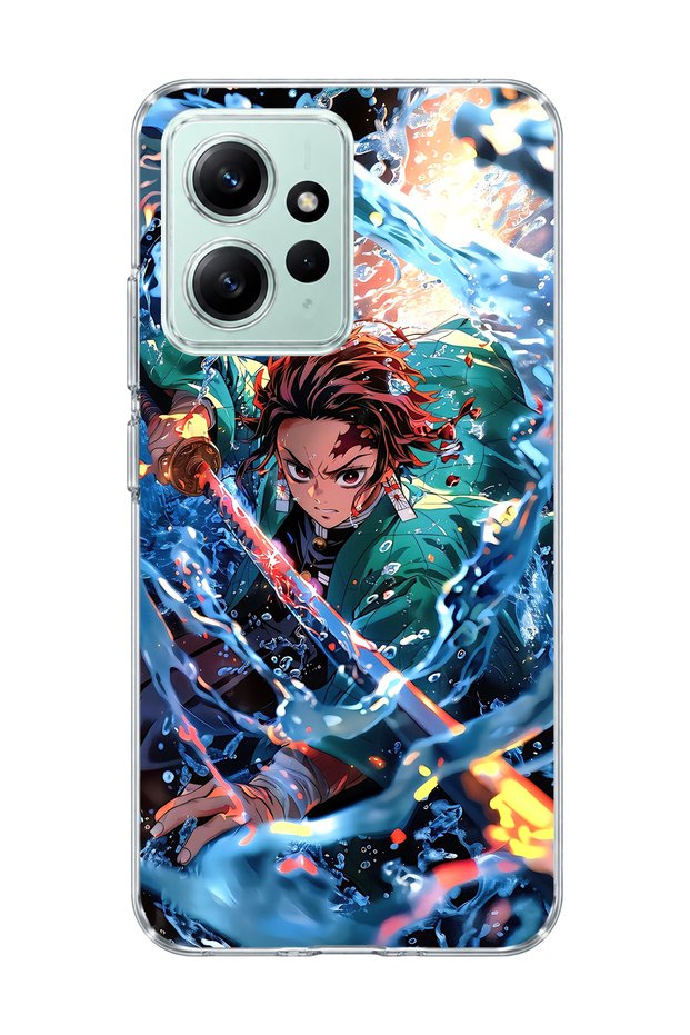 Redmi Note 12 4g Compatible Anime Water Sword Printed Transparent Phone Case