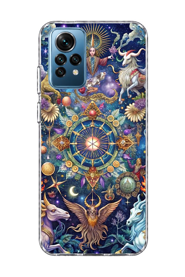 Redmi Note 12 Pro 4g Compatible Signs Wheel Printed Transparent Phone Case