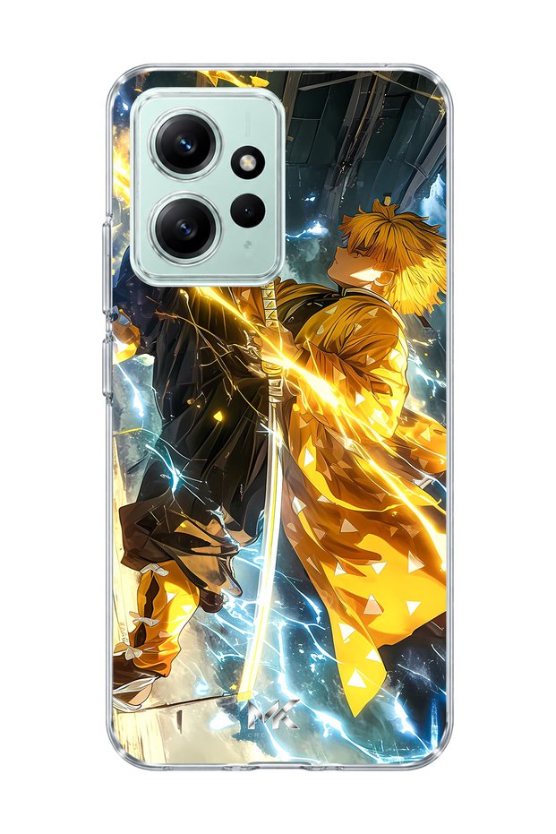 Redmi Note 12 4g Compatible Anime Lightning Sword Printed Transparent Phone Case