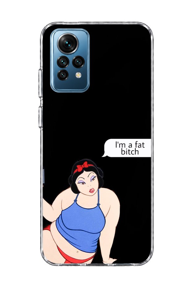 Redmi Note 12 Pro 4g Compatible Funny Princess Black Printed Transparent Phone Case