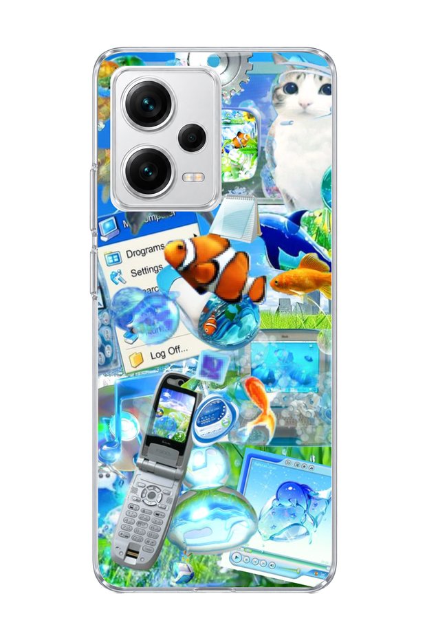Redmi Note 12 Pro 5g Compatible Clownfish Cat Printed Transparent Phone Case