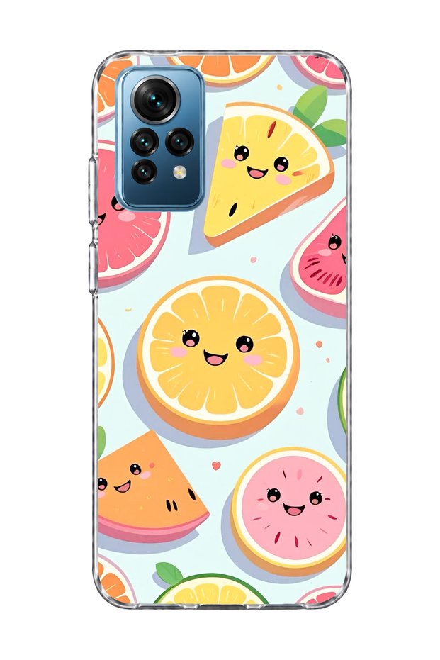 Redmi Note 12 Pro 4g Compatible Cute Fruit Slices Printed Transparent Phone Case
