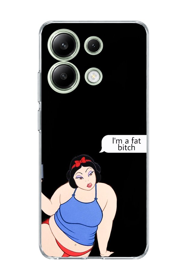 Redmi Note 13 4g Compatible Funny Princess Black Printed Transparent Phone Case