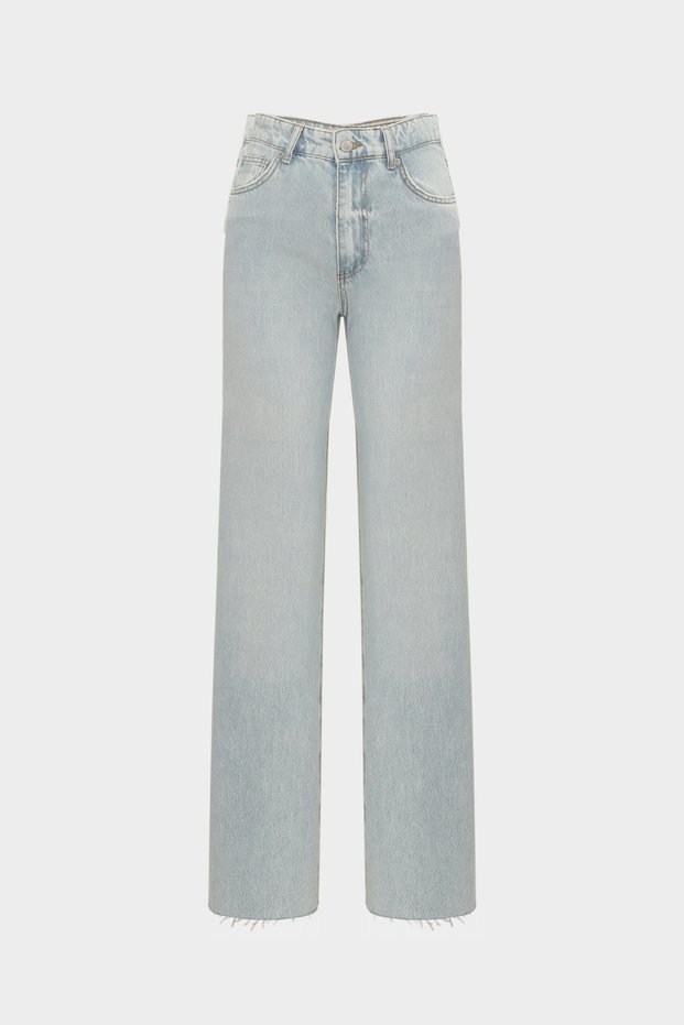 High Waist Wide Leg Snow Wash Wide Leg Seamless Jeans