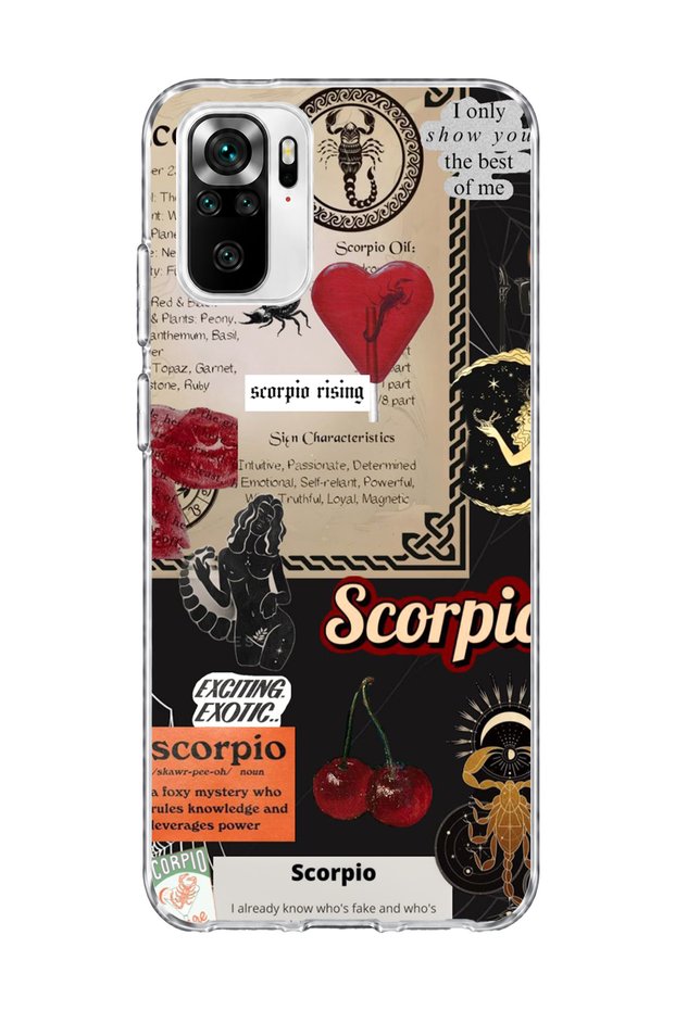 Redmi Note 10 / 10S Compatible Scorpio Zodiac Sign Printed Transparent Phone Case