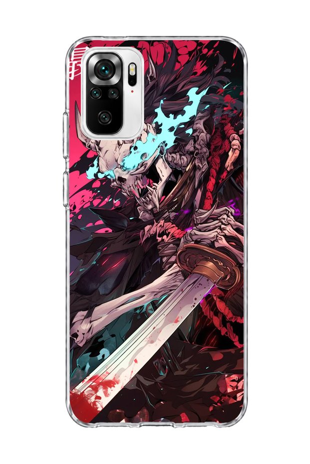 Redmi Note 10 / 10S Compatible Skeleton Samurai Printed Transparent Phone Case