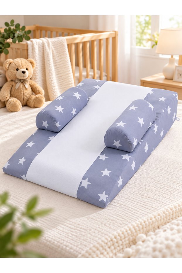 Baby Bed, Washable Pillowcase Gray Star