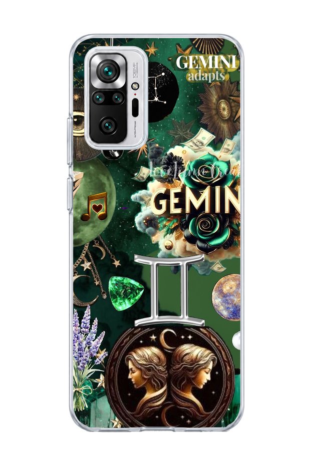 Redmi Note 10 Pro 4g Compatible Gemini Zodiac Sign Printed Transparent Phone Case