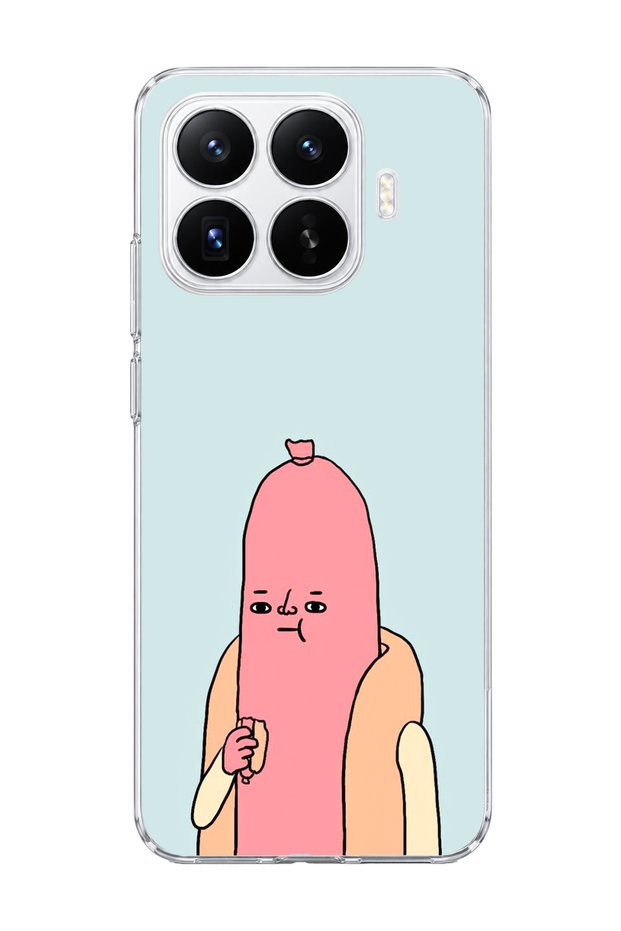 Mi 17t Compatible Funny Sausage Character Printed Transparent Phone Case