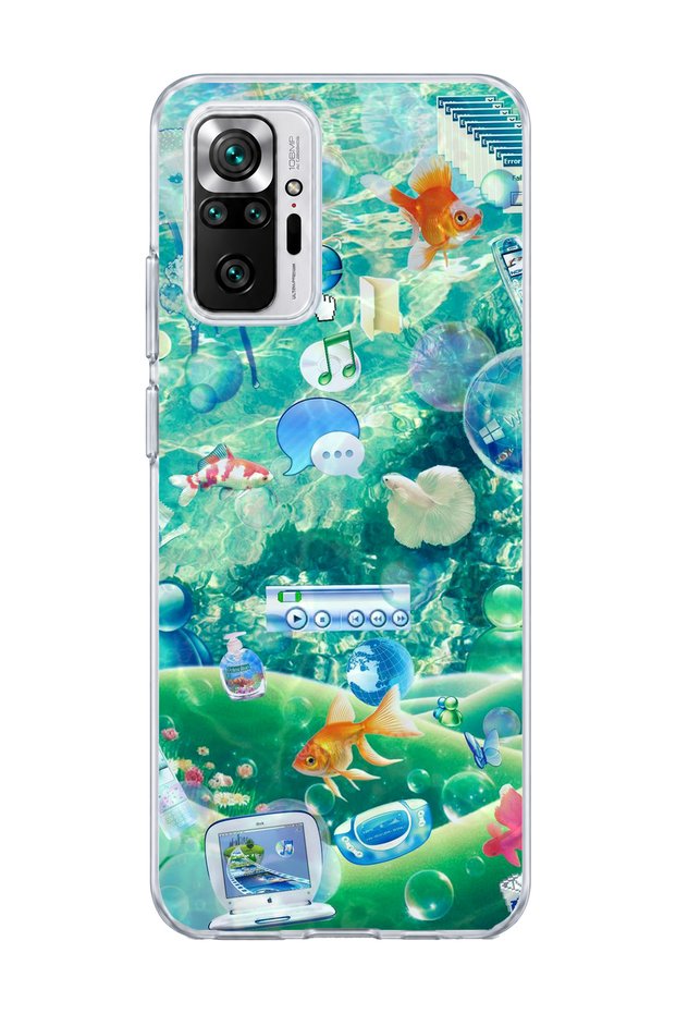Redmi Note 10 Pro 4g Compatible Underwater Fish Printed Transparent Phone Case