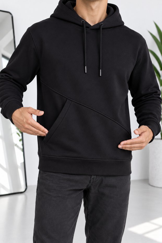 Men's Premium Quality 3-Thread Cotton Model Hooded Sweatshirt