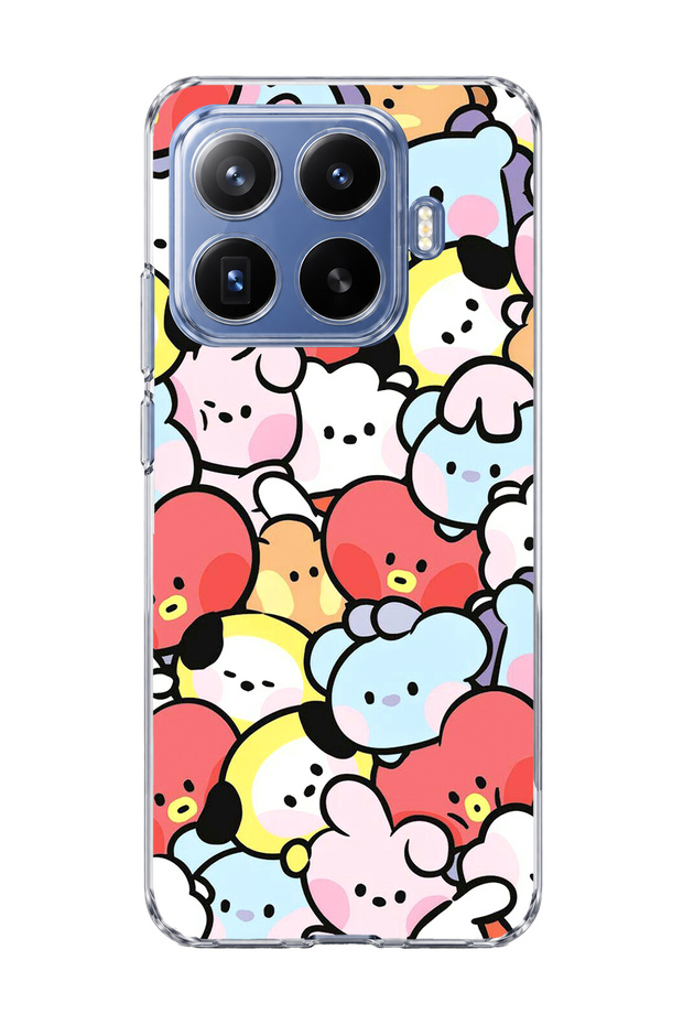 Mi 17t Pro Compatible Cute Colorful Characters Printed Transparent Phone Case
