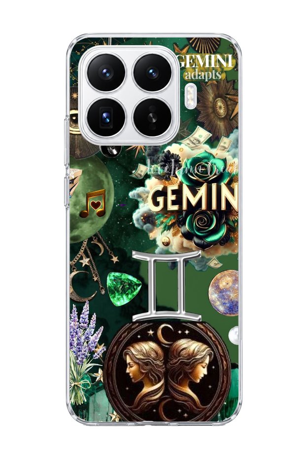 Mi 17t Compatible Gemini Zodiac Sign Printed Transparent Phone Case