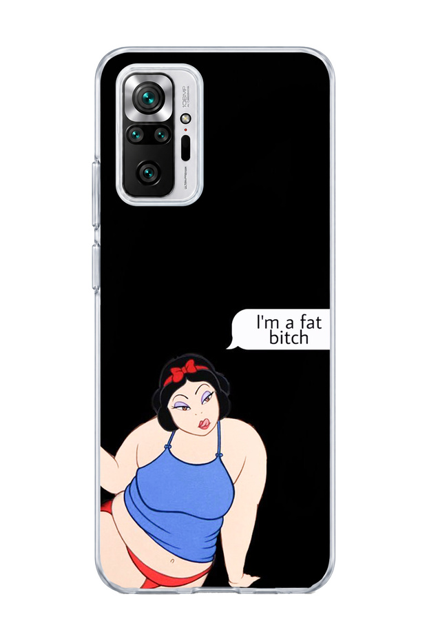 Redmi Note 10 Pro 4g Compatible Funny Princess Black Printed Transparent Phone Case