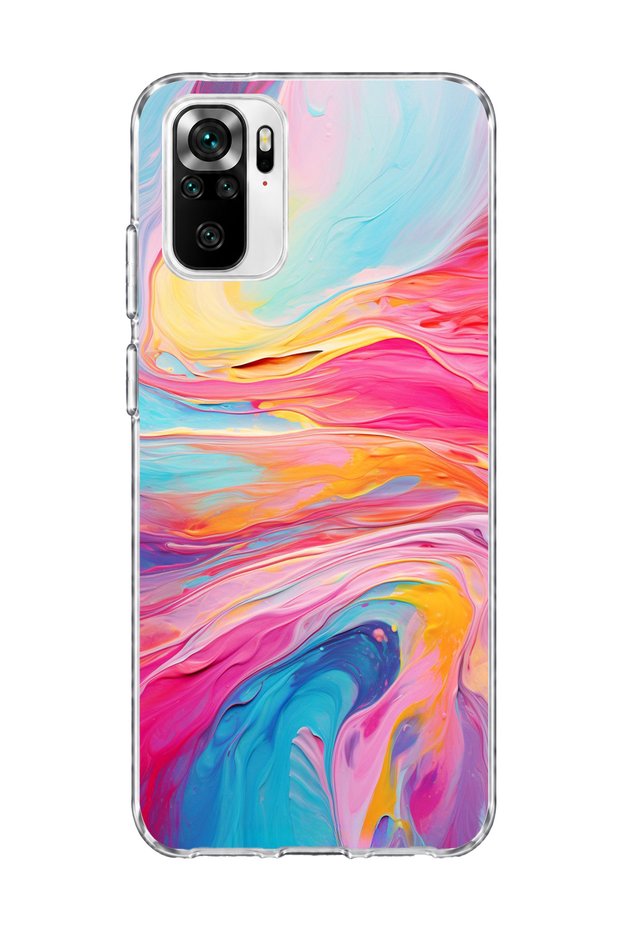 حافظة هاتف شفافة مطبوعة بتصميم رخامي سائل متوافق مع Redmi Note 10 / 10S