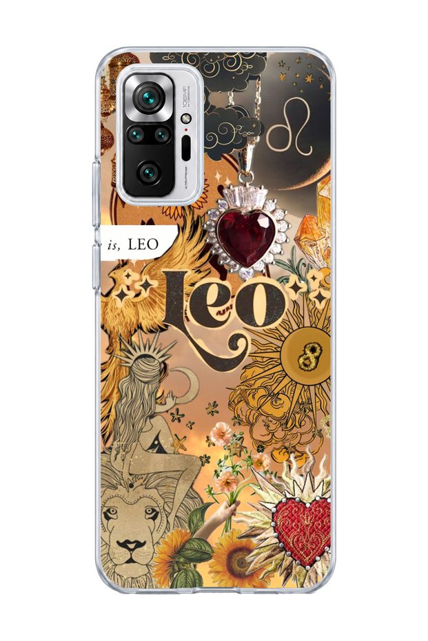 Redmi Note 10 Pro 4g Compatible Leo Zodiac Sign Printed Transparent Phone Case