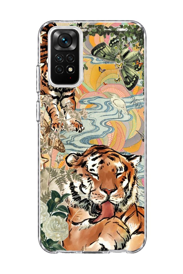 Redmi Note 11 / 11S Compatible Tiger Oriental Printed Transparent Phone Case