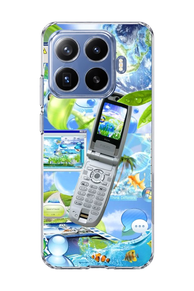 Mi 17t Pro Compatible Flip Phone Nature Printed Transparent Phone Case