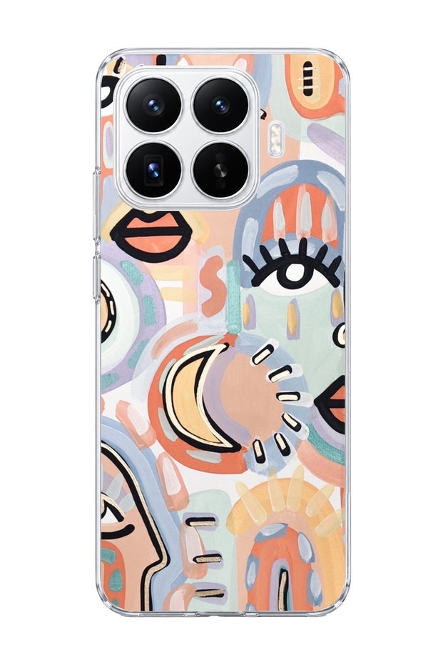 Mi 17t Compatible Abstract Face Eye Printed Transparent Phone Case