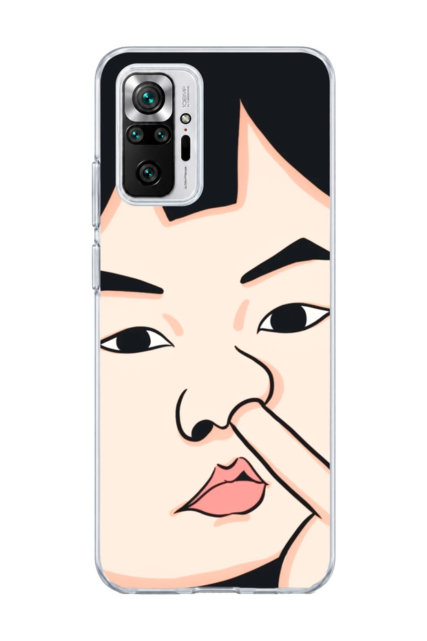 Redmi Note 10 Pro 4g Compatible Funny Face Nose Printed Transparent Phone Case