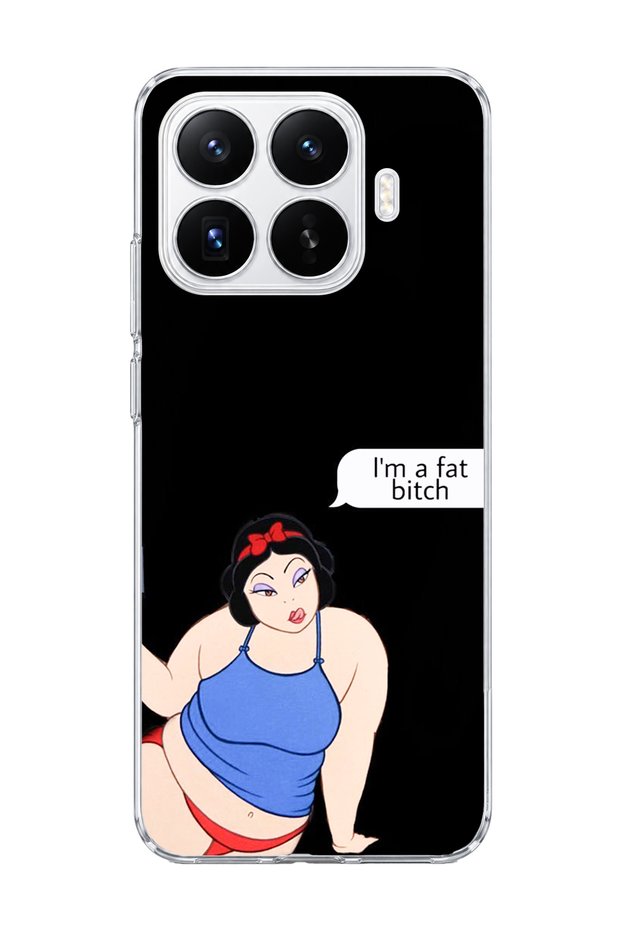 Mi 17t Compatible Funny Princess Black Printed Transparent Phone Case