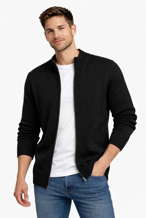 Men's Zippered Pocket Knitwear Cardigan 560