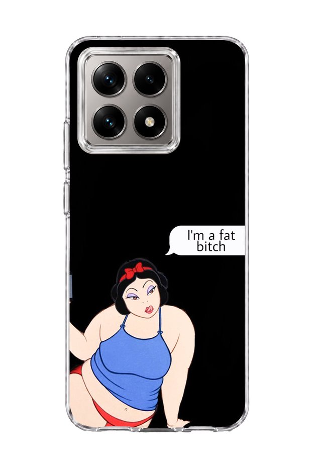 Mi 14t Compatible Funny Princess Black Printed Transparent Phone Case