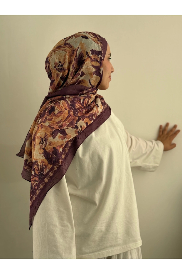 Batik Floral Pattern Shawl - Lilac