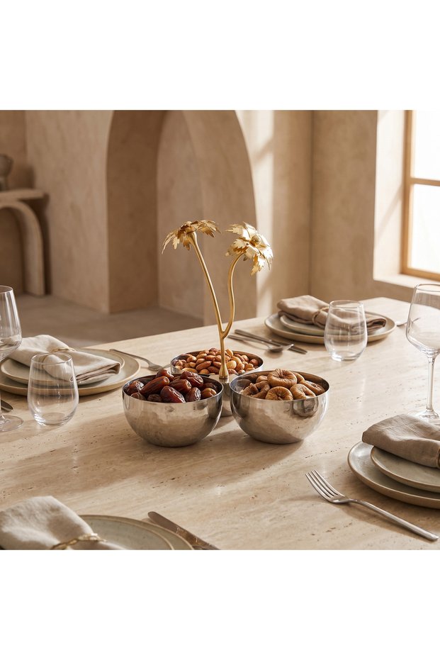 Palm 3-Bowl Condiment Set