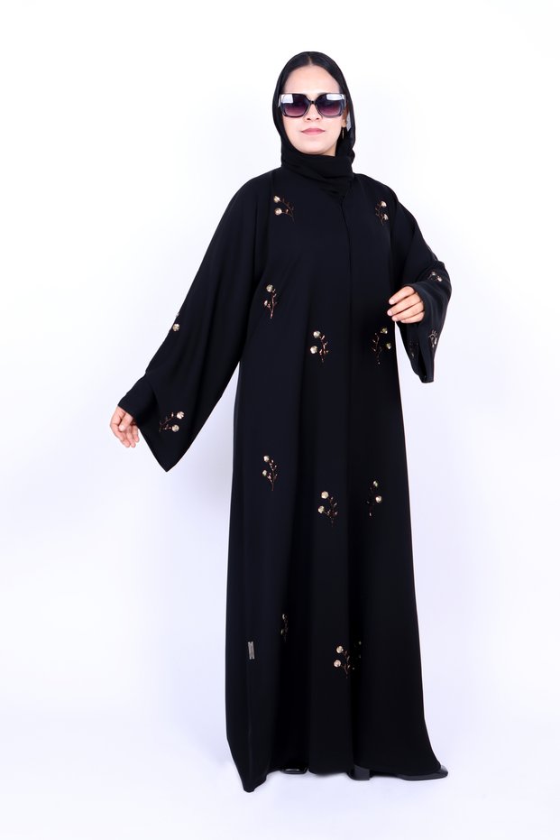Floral Handwork & Bead Embroidery Nida Abaya