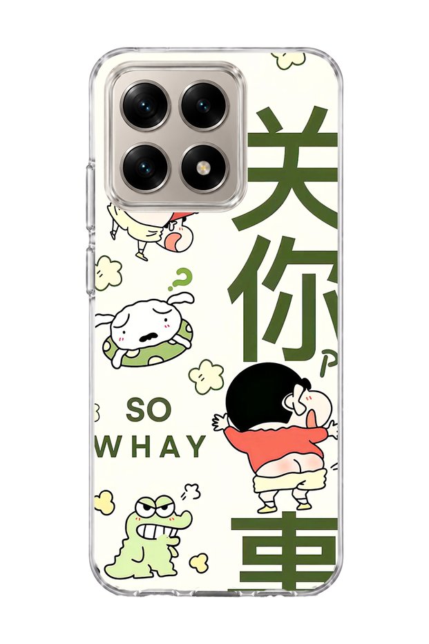 Mi 15t Compatible Funny Character Green Text Printed Transparent Phone Case
