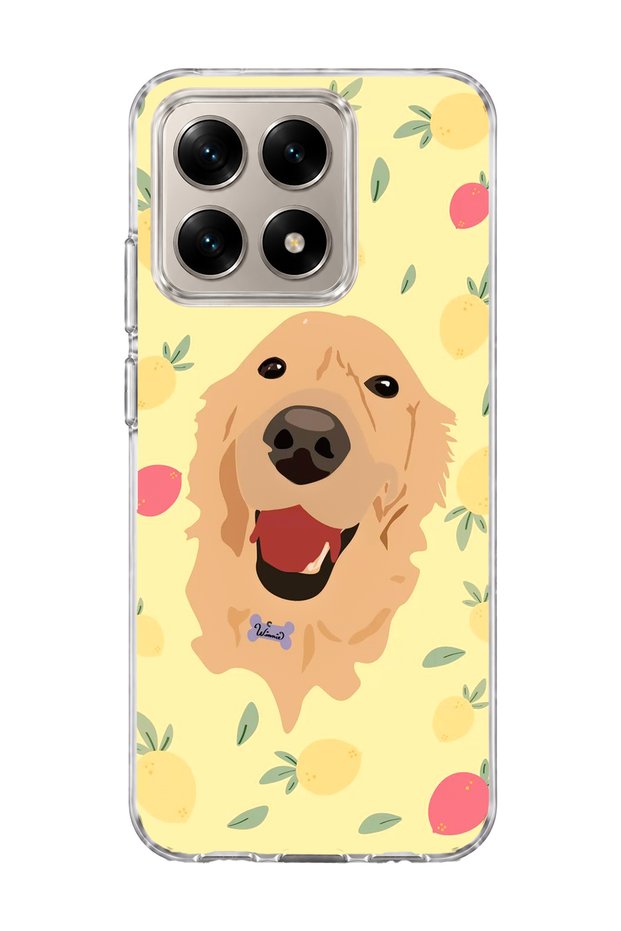 Mi 15t Compatible Yellow Dog Lemon Printed Transparent Phone Case